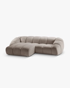 COLTAR PE STANGA DIANA, BEJ INCHIS, 294X182 CM, TAPITAT CU TAPITERIE DIN TEXTIL STRUCTURAT BUBBLE MICADONI - Img 3