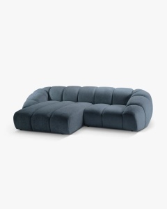 COLTAR PE STANGA DIANA, BLUE JEANS, 294X182 CM, TAPITAT CU TAPITERIE DIN TEXTIL STRUCTURAT BUBBLE MICADONI