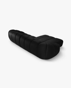COLTAR PE STANGA DIANA, NEGRU, 334X182 CM, TAPITAT CU TAPITERIE DIN TEXTIL CATIFEA SALVADORE, MICADONI - Img 2
