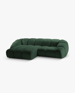 COLTAR PE STANGA DIANA, VERDE, 294X182 CM, TAPITAT CU TAPITERIE DIN TEXTIL STRUCTURAT BUBBLE MICADONI