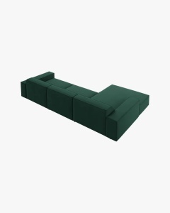 COLTAR PE STANGA JODIE, CU 4 LOCURI, 284X162 CM, ADANCIME SCAUN 62 CM, VERDE, TAPITAT CU TAPITERIE DIN TEXTIL STRUCTURAT MEGAN, MICADONI - Img 4