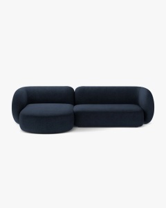 COLTAR PE STANGA KATE, ALBASTRU INCHIS, 285X176 CM, TAPITAT CU TAPITERIE DIN TEXTIL BOUCLE BALOO, MICADONI