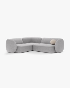 COLTAR PE STANGA, KATE, GRI DESCHIS, 252X220 CM, TAPITAT CU TAPITERIE DIN TEXTIL BOUCLE BALOO, MICADONI