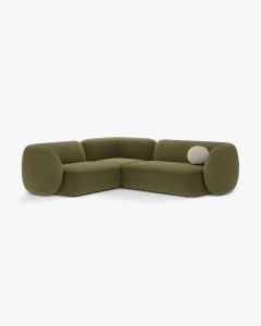 COLTAR PE STANGA, KATE, VERDE, 252X220 CM, TAPITAT CU TAPITERIE DIN TEXTIL CATIFEA SALVADOR, MICADONI - Img 2