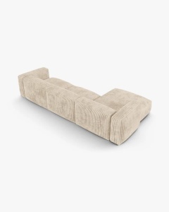 COLTAR PE STANGA MARTINA, 330X176 CM, ADANCIME SCAUN 90 CM, BEJ DESCHIS, TAPITAT CU TAPITERIE DIN TEXTIL CORDOI TILIA, MICADONI - Img 4