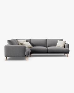 COLTAR PE STANGA, NAOMI, GRI, 280X195 CM, TAPITAT CU TAPITERIE DIN TEXTIL CATIFEA SALVADOR, MICADONI