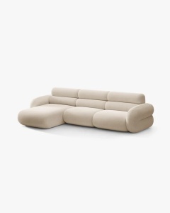 COLTAR PE STANGA, NEO, BEJ, 305X165 CM, TAPITAT CU TAPITERIE DIN TEXTIL BOUCLE BALOO, MICADONI - Img 2