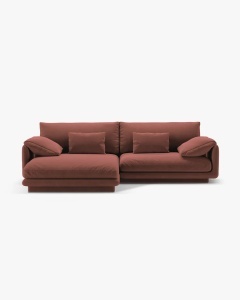 COLTAR PE STANGA TORINO, 250X170, MARO ROSU CALD, CU TAPITERIE DIN TEXTIL CATIFEA CASINO, MICADONI
