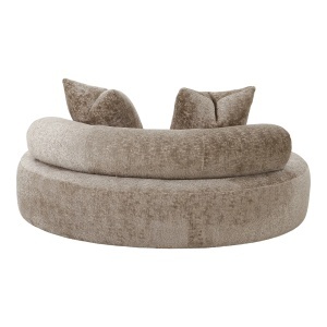 COLTAR ROTUND DAYBED CU 2 PERINI, DIN LEMN SI TEXTIL, CULOARE BEJ, HOUSE NORDIC - Img 6