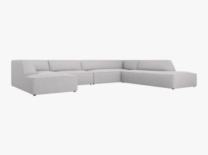 COLTAR RUBY, CU 7 LOCURI, PE DREAPTA, GRI DESCHIS, CU TAPITERIE DIN TEXTIL STRUCTURAT OTTAWA, MICADONI - Img 2