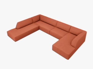 COLTAR RUBY, CU 7 LOCURI, PE STANGA, CORAI, CU TAPITERIE DIN TEXTIL STRUCTURAT OTTAWA, MICADONI - Img 3