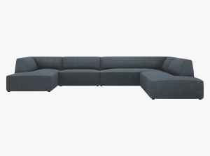 COLTAR RUBY, CU 7 LOOCURI, PE DREAPTA, ALBASTRU, CU TAPITERIE DIN CATIFEA REIATA MATA, MICADONI - Img 2