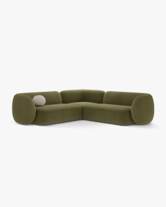 COLTAR SIMETRIC KATE, VERDE, 252X252 CM, TAPITAT CU TAPITERIE DIN TEXTIL CATIFEA SLAVADOR, MICADONI