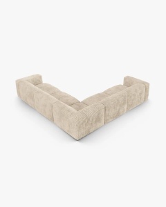 COLTAR SIMETRIC MARTINA, 316X316 CM, ADANCIME SCAUN 76 CM, BEJ DESCHIS, TAPITAT CU TAPITERIE DIN TEXTIL CORDOI TILIA, MICADONI - Img 2