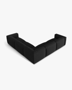 COLTAR SIMETRIC MARTINA, 316X316 CM, ADANCIME SCAUN 76 CM, NEGRU, TAPITAT CU TAPITERIE DIN TEXTIL STRUCTURAT BOSTON, MICADONI - Img 2