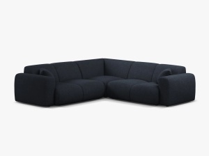 COLTAR SIMETRIC MOLINO, 252 CM, ALBASTRU MARIN, CU TAPITERIE DIN TEXTIL CHENILLE EDEN, MICADONI