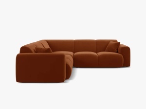 COLTAR SIMETRIC MOLINO, 252 CM, CARAMIZIU, CU TAPITERIE DIN TEXTIL CATIFEA VELVET CASINO, MICADONI - Img 2