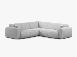 COLTAR SIMETRIC MOLINO, 252 CM, GRI DESCHIS, CU TAPITERIE DIN TEXTIL BOUCLE BALOO, MICADONI
