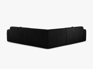 COLTAR SIMETRIC MOLINO, 252 CM, NEGRU, CU TAPITERIE DIN TEXTIL CHENILLE REBEL, MICADONI - Img 3