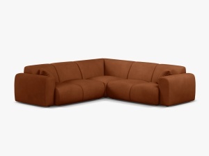 COLTAR SIMETRIC MOLINO, 252 CM, PORTOCALIU, CU TAPITERIE DIN TEXTIL CHENILLE REBEL, MICADONI