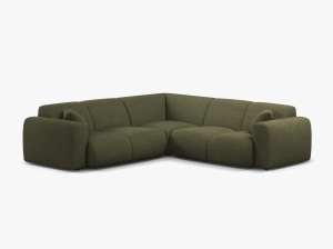 COLTAR SIMETRIC MOLINO, 252 CM, VERDE, CU TAPITERIE DIN TEXTIL CHENILLE EDEN, MICADONI