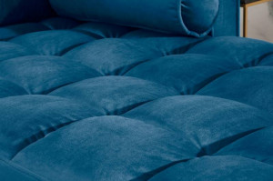 COLTAR SUPER CONFORTABIL 260CM, VELVET II, DIN LEMN SI CATIFEA, ALBASTRU, ARTIM GROUP SELECTION - Img 6