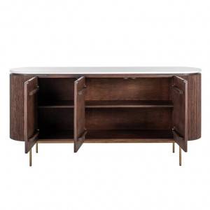 COMODA BARKLEY, 180 CM, ALB/MARO/AURIU ANTICHIZAT, DIN LEMN DE STEJAR, MARMURA SI METAL, RICHMOND INTERIORS - Img 4