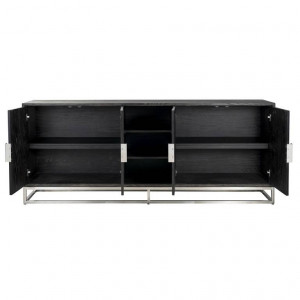 COMODA BLACKBONE, 225 CM, NEGRU/CROM, DIN FURNIR DE STEJAR SI METAL, RICHMOND INTERIORS - Img 4