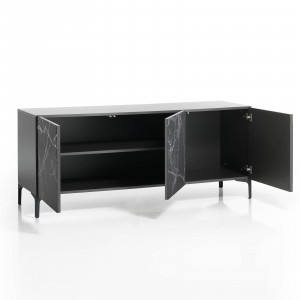 COMODA/BUFET 165CM, KIM BLACK, COD 4969, STIL MODERN, REALIZATA DIN METAL SI PANOURI ECO - Img 2