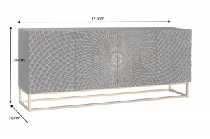 COMODA/BUFET LIVING, ILLUSION 177CM, LEMN DE MANGO, NEGRU/AURIU, ARTIM GROUP SELECTION - Img 6