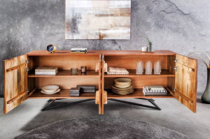COMODA/BUFET LIVING, ZEN 177CM, LEMN DE MANGO, MARO/NEGRU, ARTIM GROUP SELECTION - Img 7