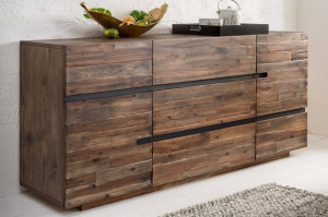 COMODA/BUFET, STIL INDUSTRIAL, WOTAN II 170CM, DIN LEMN MASIV, MDF SI FURNIR, COD 40990 - Img 5