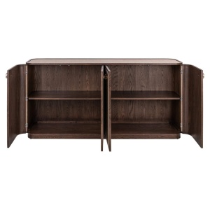 COMODA CU 4 USI, WILLOX, 214293, BEJ, CONFECTIONATA DIN PAL, METAL, TEXTIL SI LEMN DE STEJAR, RICHMOND INTERIORS - Img 3
