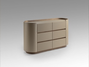 COMODA DORMITOR CIRZE 140CM, REALIZATA DIN METAL, MDF SI PIELE, DESIGN MODERN, PRODUS DE LUX - Img 2
