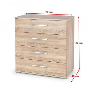 COMODA LIMA KM-3, STEJAR SONOMA, DIN PAL MELAMINAT, STIL MODERN - Img 2