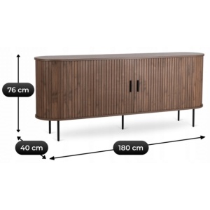 COMODA LIVING 180CM, ARTIM MEBLE, CU 2 USI SI SERTARE, REALIZAT DIN MDF SI METAL, CULOARE NUC, STIL MODERN - Img 9