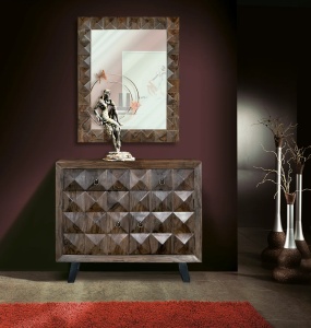 COMODA LIVING AGRA 100CM, REALIZATA DIN LEMN DE PALISANDRU SI METAL, CULOARE CIRES INCHIS, GINER Y COLOMER - Img 2