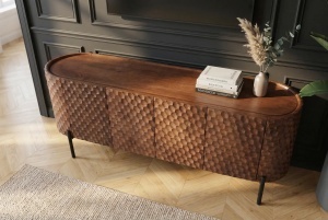 COMODA LIVING, ALDON 160CM, REALIZAT DIN LEMN DE MANGO 3D SI METAL, CULOARE MARO, ARTIM GROUP SELECTION - Img 11
