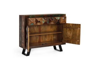 COMODA LIVING DIAMOND 100CM, REALIZATA DIN LEMN DE MANGO SI METAL, CULOARE MULTICOLOR, GINER Y COLOMER - Img 2