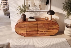 COMODA LIVING ORGANIKO 180CM, REALIZATA DIN LEMN MASIV DE TRANDAFIR, CULOARE NATUR/MARO, INVICTA INTERIOR - Img 9