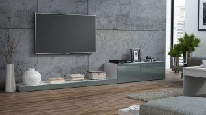 COMODA LIVING RTV LIFE ALB/GRI DESIGN MODERN CM