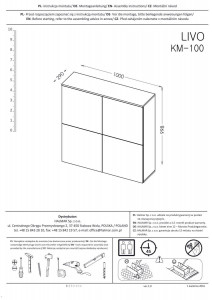 COMODA LIVO KM-100, 100CM, ALBA, DIN MDF FURNIRUIT SI PAL LAMINAT, STIL MODERN - Img 4