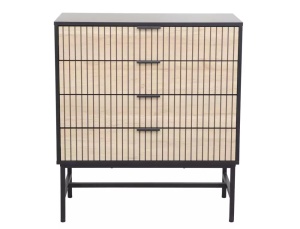 COMODA MAGO K2, STEJAR/NEGRU MAT, DIN PAL LAMINAT SI METAL, STIL MODERN - Img 3