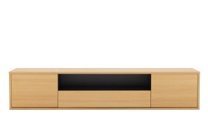 COMODA SUSPENDATA LOFT 150CM, REALIZATA DIN MDF SI FURNIR STEJAR, CULOARE NEGRU/ NATUR, ARTIM GROUP SELECTION - Img 4