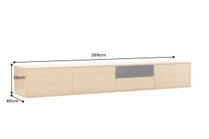 COMODA SUSPENDATA LOFT 200CM, REALIZATA DIN MDF SI FURNIR STEJAR, CULOARE NATUR, ARTIM GROUP SELECTION - Img 7