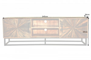 COMODA TV 145CM, WOOD ART, COD 40527, DIN METAL SI LEMN MASIV MANGO - Img 3