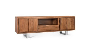 COMODA TV 170CM, REALIZATA DIN LEMN DE SALCAM SI METAL, CULOARE NATUR, GINER Y COLOMER