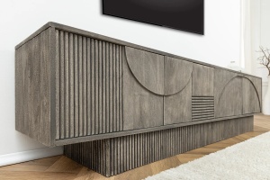 COMODA TV, ART DECO 200CM, 3D, LEMN DE MANGO, GRI, ARTIM GROUP SELECTION - Img 10