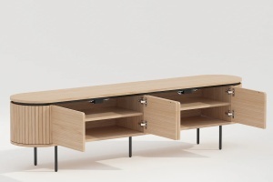 COMODA TV, ATELIER 200CM, FURNIR DE STEJAR SI PICIOARE DIN METAL, CULOARE NATUR, ARTIM GROUP SELECTION - Img 6