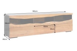 COMODA TV GRAND ACACIA 180CM, LEMN DE SALCAM SI ILUMINARE LED, CANTURI NATURALE, ARTIM GROUP SELECTION - Img 3